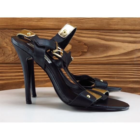 Steve Madden Size 8 Sandal Gladiator Black Leather Women M Reya - Picture 6 of 11